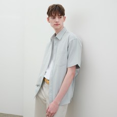 마인드브릿지 남성용 옥스포드 오버핏 반팔 셔츠 MXWS3150