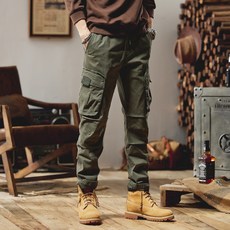 남성용 워싱 스판 카고 밴딩 팬츠 YXP27