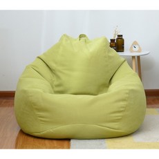 테리인 1인 자취 손잡이 사이드 포켓 커버분리 빈백 소파 80 x 90 cm, 연두