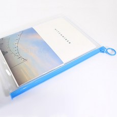 투명 원단 파랑 링고리 PVC 지퍼백 25 x 18 cm, 1개입, 10개