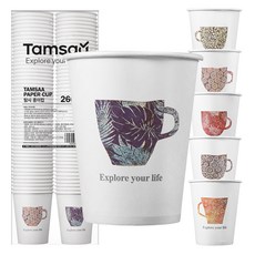 Tamsaa 印花紙杯 Set 100個, 260ml, 1組