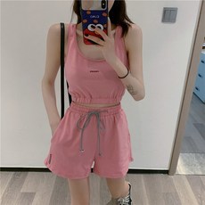 여성용 블랙101 프렌즈 썸머 트레이닝 상하의 세트 B234WF00296