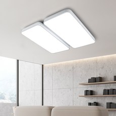 원하 플리커프리 씬사우디 LED 사각 거실 천장등 120W, 화이트(천장등), 주광색(전구)