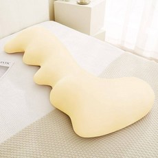 Honey Bubble 雲朵形狀長抱枕, 大(112 x 48cm), 黃色, 柔軟舒適，全身支撐, 大(112 x 48cm)
