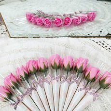 노블리 한송이 비누 장미꽃, 핑크, 10개
