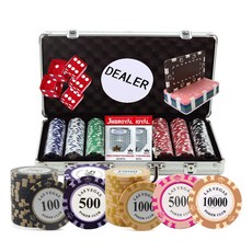 후니겜블 국제규격 데칼크레이 포커칩 14g 300p 가방세트, 혼합색상