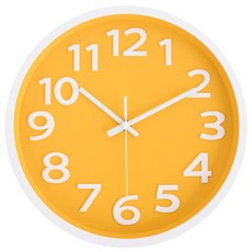 블루리빙 예쁜 인테리어 소품 디자인 사무실 시계, 노란색