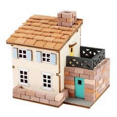 영공방 미니 벽돌 목조주택 1 조립 키트, 4개, 혼합색상