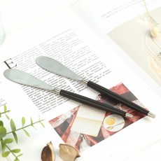 보겐 국산 르비앙 샤틴 버터나이프, 블랙, 2개