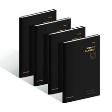 모노그램 16WEEKS 위클리 플래너 4개 MG-0045, 퓨어 블랙 퓨어 블랙, 4개