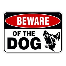 케이랩 맹견주의 개조심 표지판 철제 인테리어 소품, BEWARE OF THE DOG, 1개