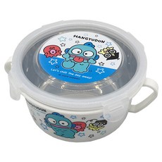 Sanrio 三麗鷗 人魚漢頓不鏽鋼雙耳碗 450ml 兒童學習碗 雙耳設計, 1個, 白色