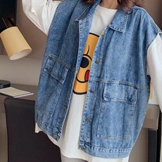 민성컴퍼디 데님 조끼 루즈핏 베스트