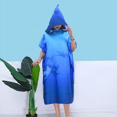 성인용 입는 망토 비치타올 900 x 1100 x 400 mm, 01 푸른 고래, 1개