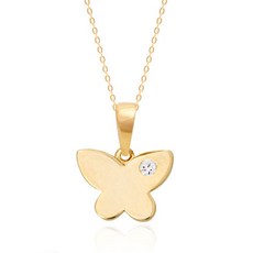 미니아트 여성용 14K GOLD 버터플라이 스와로브스키 크리스탈 목걸이