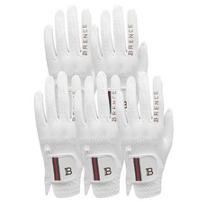 BRENCE Fingerline 男款皮革高爾夫手套 左手用,5入,24號,白色 - 高爾夫球手套, 5個
