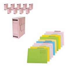 에코청운 문서 보관 상자 10p + 문서 보관 홀더 20p, 분홍(문서보관상자), 랜덤발송(문서 보관 홀더), 1세트