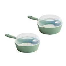 이지앤프리 손잡이 찜기 멀티 앞접시, 포레스트그린, 2개
