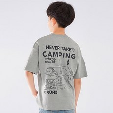 고스트리퍼블릭 아동용 캠핑 로드 프린팅 주니어 오버핏 반팔 티셔츠 JT-J3193