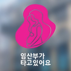 임산부가 타고있어요 알림 스티커, 혼합색상