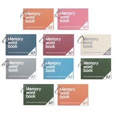 2Youngdesign A7 扣環單字卡10本, 顏色隨機, 辦公室/學生必備, 10本