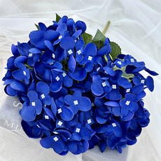 홈플로우 조화 인테리어 촬영소품 수국 꽃다발, 로얄 블루, 2개