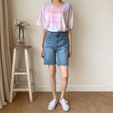 여자5부청반바지