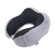 인체공학적 U자형 부드러운 메모리폼 메쉬 목쿠션, 그레이