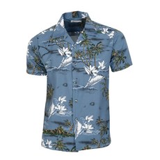엣지애 남성용 썸머 하와이안 반팔 셔츠 MCTCT5174S1