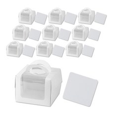 Inp 24窗蛋糕盒大18 x 18 x 14公分+底座套裝, 白色, 10組