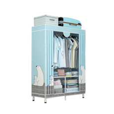 따니네 접이식 간편 옷장 북극곰 100 x 48 x 170 cm BGN091, 블루