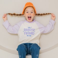 라라아망 여아용 프렌즈 라글란 티셔츠 라아망 여아용 프렌즈 라글란 티셔츠