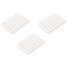 現代 矽膠香皂盤 Set 3入, 白色, 尺寸11.5x8x1公分, 3個