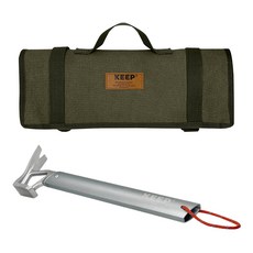 KEEP 캠핑 소프트 멀티 툴 파우치 + 경량 파운딩 해머 세트, 카키(파우치), 실버(해머), 1세트