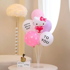 P&B UNITY 立式生日裝飾套裝, 05 Hello Kitty 生日慶祝台 粉紅色, 1組