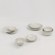 Pavlovus Sol 2人份餐具組 12入, 1組, 空氣 2p + 處理 2p + 小冷 2p + 中冷 2p + 大冷 + 小盤 2p + 中盤, 乳霜