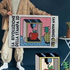 마리츠센 미끄럼방지 현관 코일 방수 PVC 발매트 프레이스 애플, 혼합색상