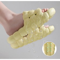 무식이네 푹신한 퀼팅 미끄럼방지 욕실화 2종 세트, 그레이 + 옐로우, 1세트 - 이미지 5