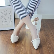 벨라노이 여성용 청순한 귀여운 사각 보석 메리제인 플랫슈즈 3cm