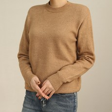 여성용 솜솜 라운드 니트