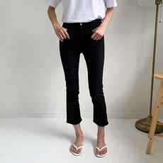 여성용 히든밴딩 면스판 세미 일자팬츠