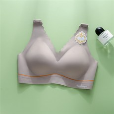 오렌지 라인풀 처짐 없는 레이스 심리스 임산부 브래지어