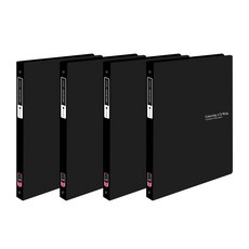  에코청운 칼라칩 미니 O링 바인더 2cm 3공 A4, 검정, 4개 