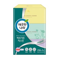 깨끗한나라 허브가든 쟈스민 미용티슈 250p, 1개, 3개입