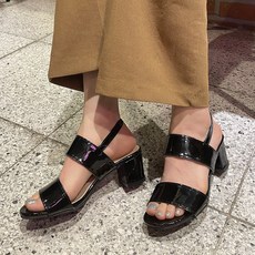 여성용 데일리 스트랩 밴딩 샌들 힐 5cm sn039