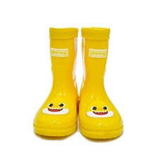 孩童鯊魚圖案黃色雨靴，可愛造型，安全防滑，讓孩子雨天出行更安心, 黃色, 150mm