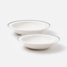 SSUEIM Retro line系列 義大利麵碗 Set 2, 230x53毫米 復古藍色, 藍邊白色, 2個
