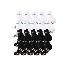 PGA 골프 쿠션 중목양말 2종 x 10족 세트 PGA-16, 블랙, 화이트