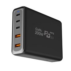 gan멀티충전기 UM2 200W GaN2 PD 접지형 5포트 고속 충전기 블랙 1개