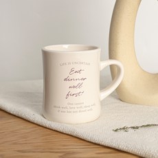 시라쿠스 뉴욕 레터 도자기 오목 머그컵 400ml, 버건디, 1개
